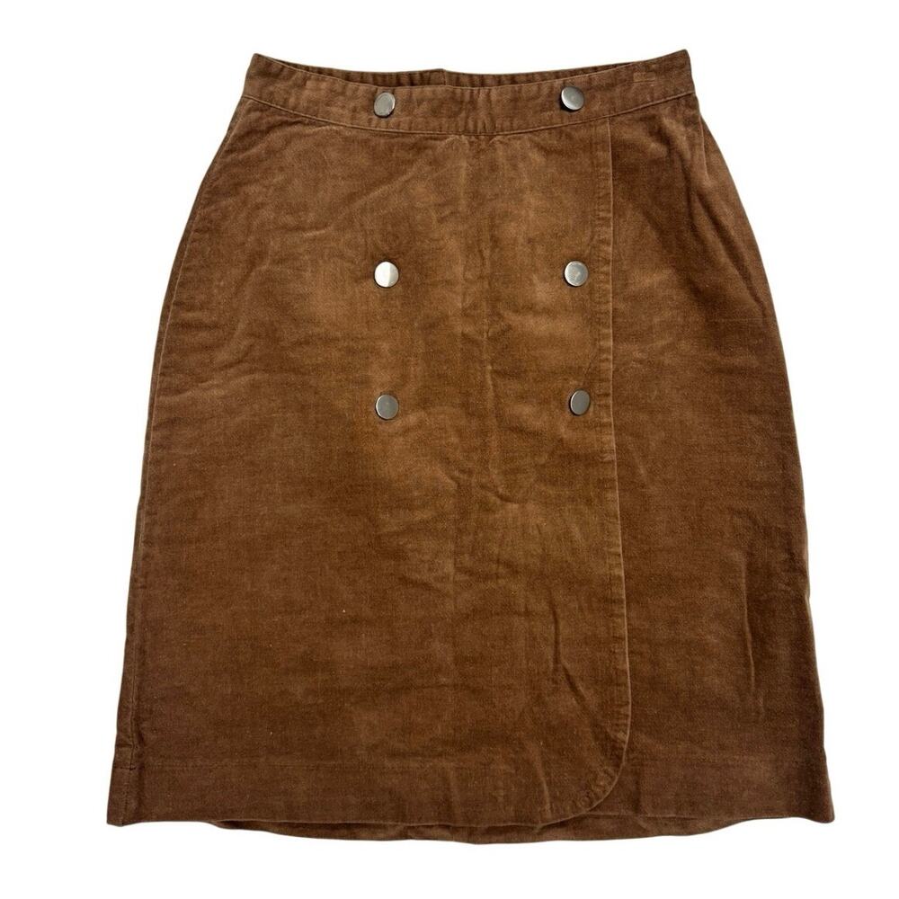 Miss L. Ray Suede Skirt 🤎 Brown Button‑Front Mini • Fits XS/S